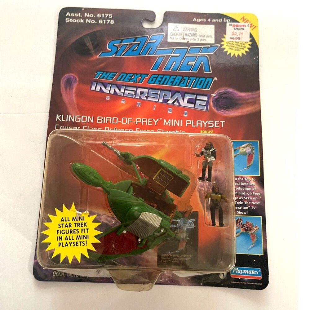 Star Trek Innerspace Series Klingon Bird-of-Prey Mini Playset By Playmates Vtg